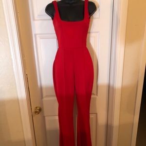 Red Flare Jumpsuit